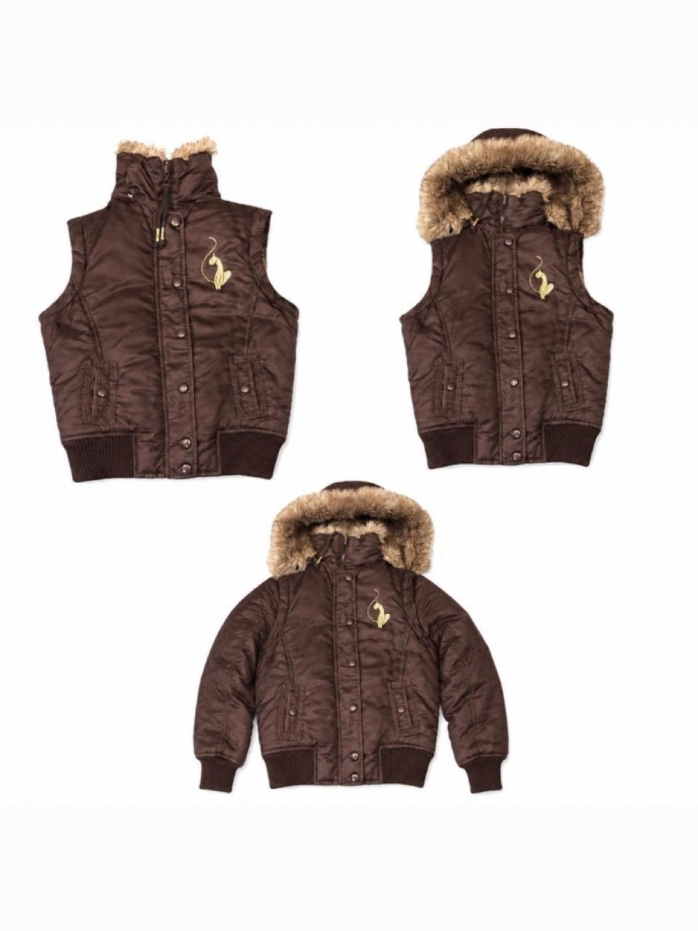 Baby Phat 3in1 puffer coat & vest - Picture 2 of 7